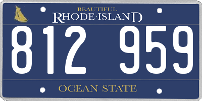 RI license plate 812959