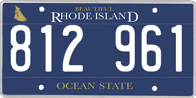 RI license plate 812961