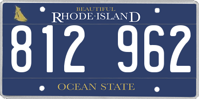 RI license plate 812962