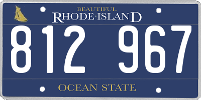 RI license plate 812967