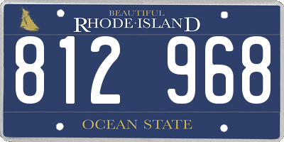 RI license plate 812968