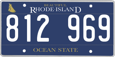 RI license plate 812969