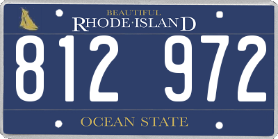 RI license plate 812972