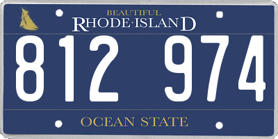 RI license plate 812974