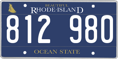 RI license plate 812980