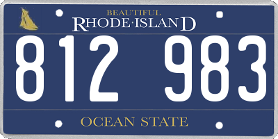 RI license plate 812983