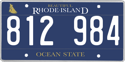 RI license plate 812984