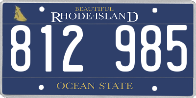 RI license plate 812985
