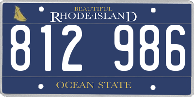 RI license plate 812986