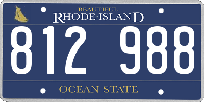 RI license plate 812988