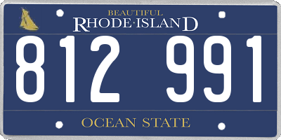 RI license plate 812991
