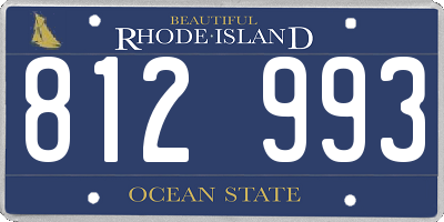 RI license plate 812993
