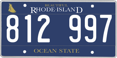 RI license plate 812997