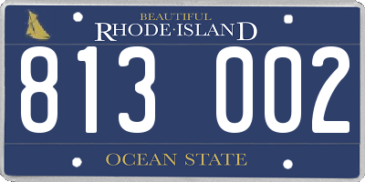 RI license plate 813002