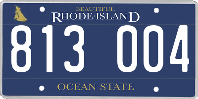 RI license plate 813004