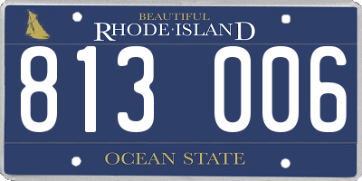 RI license plate 813006