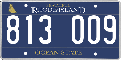RI license plate 813009