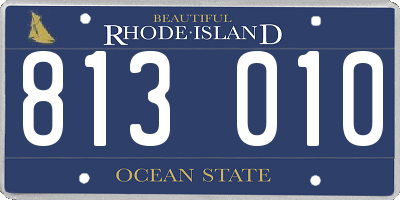 RI license plate 813010