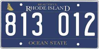 RI license plate 813012