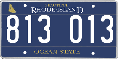 RI license plate 813013