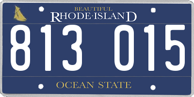 RI license plate 813015