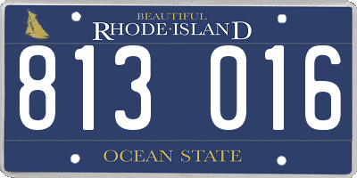 RI license plate 813016