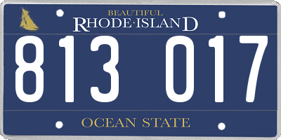 RI license plate 813017