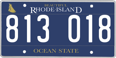 RI license plate 813018