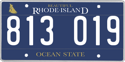 RI license plate 813019