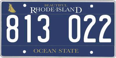 RI license plate 813022