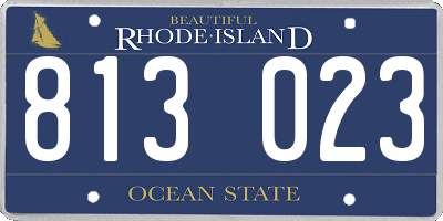RI license plate 813023