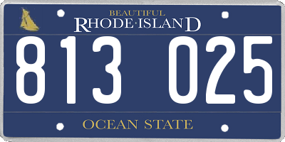 RI license plate 813025