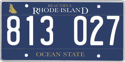 RI license plate 813027