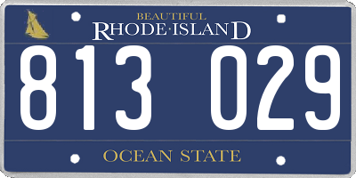 RI license plate 813029