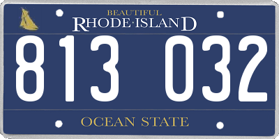 RI license plate 813032