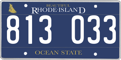 RI license plate 813033