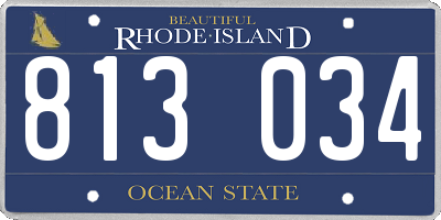 RI license plate 813034