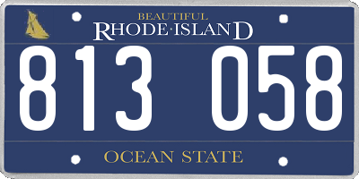 RI license plate 813058