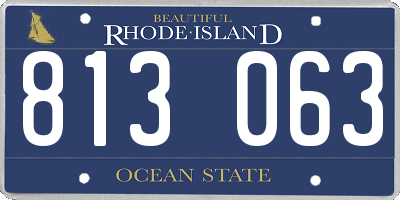 RI license plate 813063