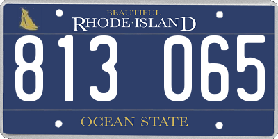 RI license plate 813065