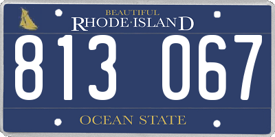 RI license plate 813067