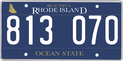 RI license plate 813070