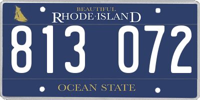 RI license plate 813072