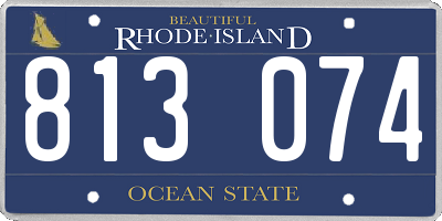 RI license plate 813074