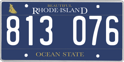 RI license plate 813076