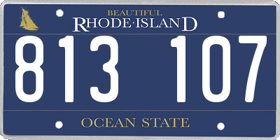 RI license plate 813107