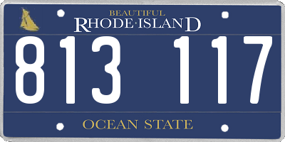 RI license plate 813117