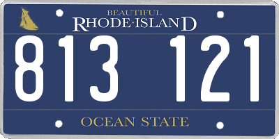 RI license plate 813121