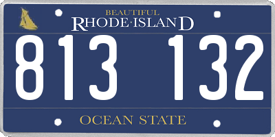 RI license plate 813132