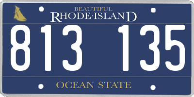 RI license plate 813135